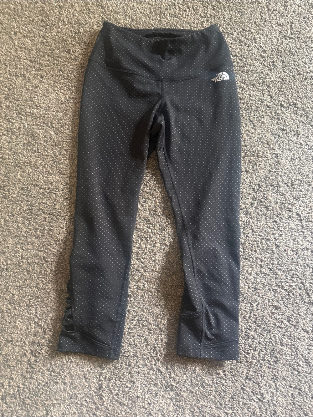 The North Face Black Capri Leggings with Micro Dot Print